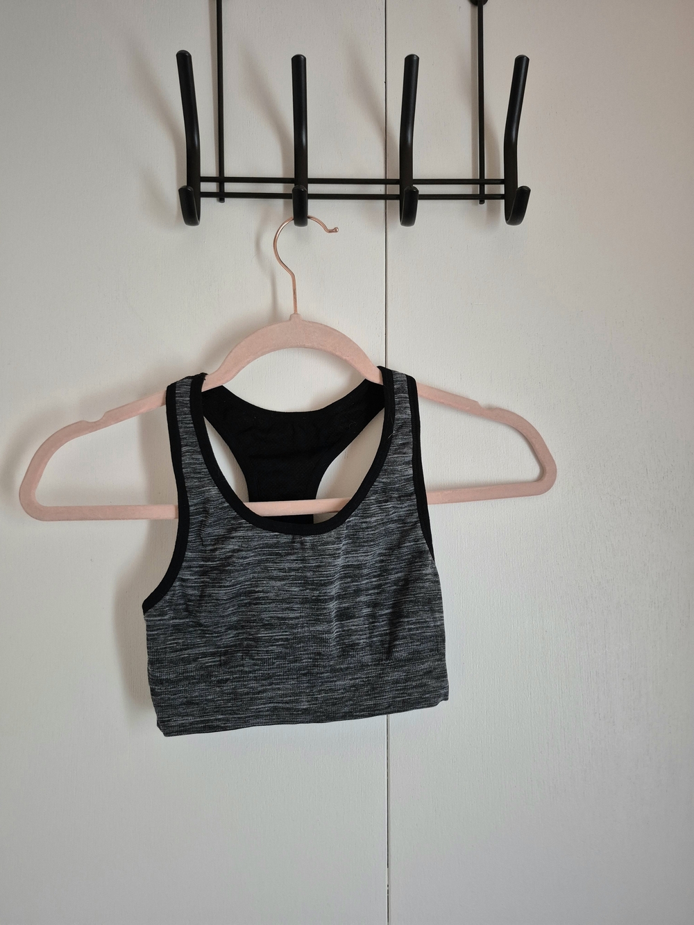 Gray Black Reversible Sports Bra Top